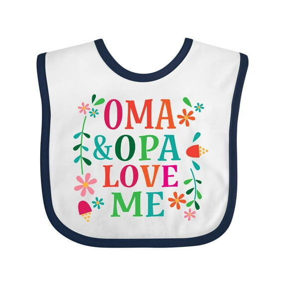 Inktastic Oma and Opa Love Me Girls Baby Bib