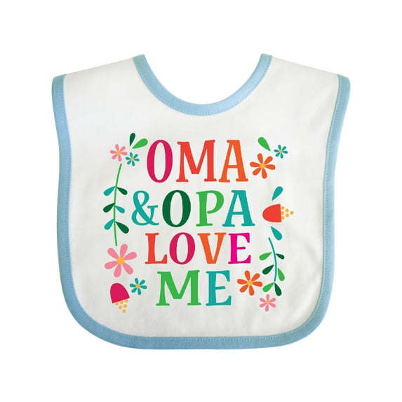 Inktastic Oma and Opa Love Me Girls Baby Bib