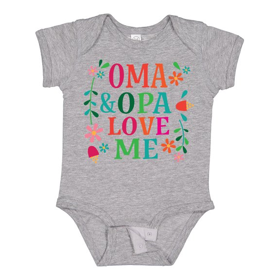 Inktastic Oma and Opa Love Me Girls Baby Bodysuit