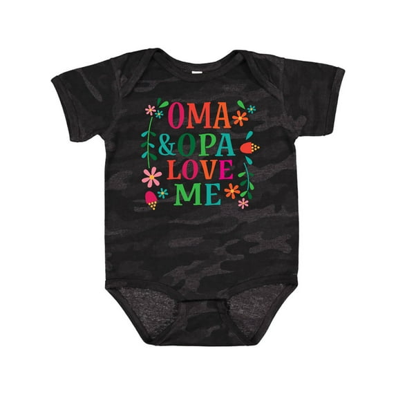 Inktastic Oma and Opa Love Me Girls Baby Bodysuit