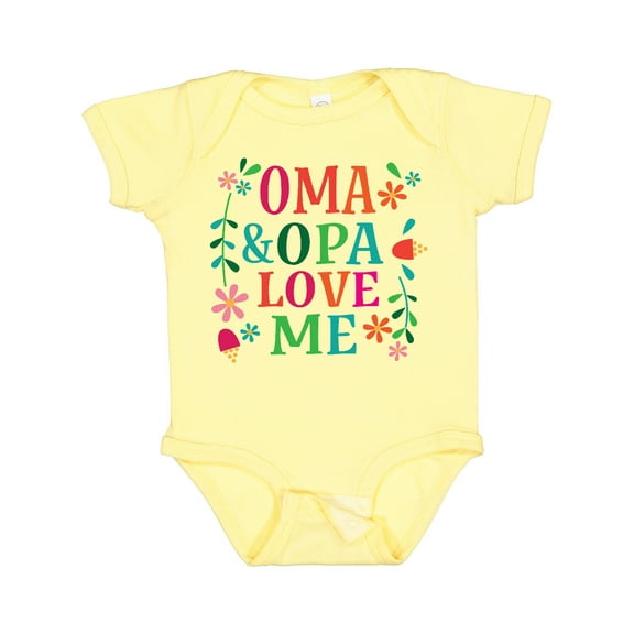 Inktastic Oma and Opa Love Me Girls Baby Bodysuit