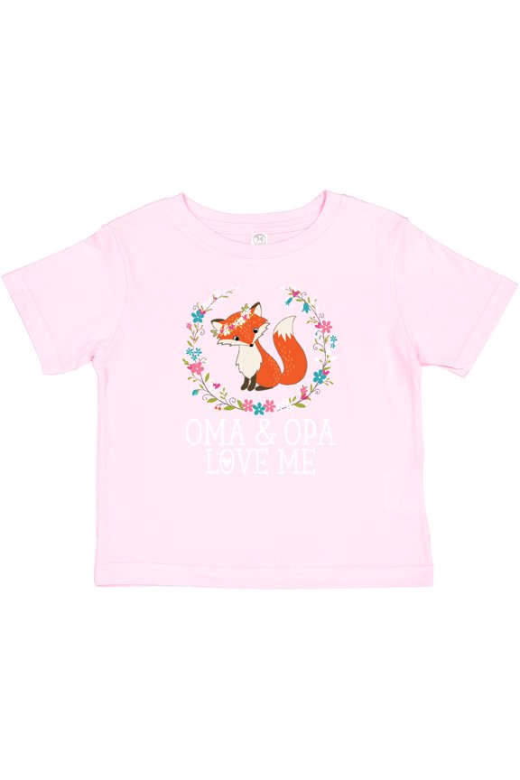 Oma and Opa Love Me Girls Cute Fox Girls Baby T-Shirt