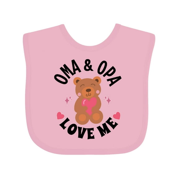 Inktastic Oma and Opa Love Me Grandchild Bear Girls Baby Bib