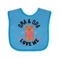 thumbnail image 1 of Inktastic Oma and Opa Love Me Grandchild Bear Girls Baby Bib, 1 of 4