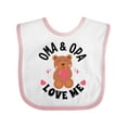 thumbnail image 1 of Inktastic Oma and Opa Love Me Grandchild Bear Girls Baby Bib, 1 of 4