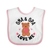 Inktastic Oma and Opa Love Me Grandchild Bear Girls Baby Bib