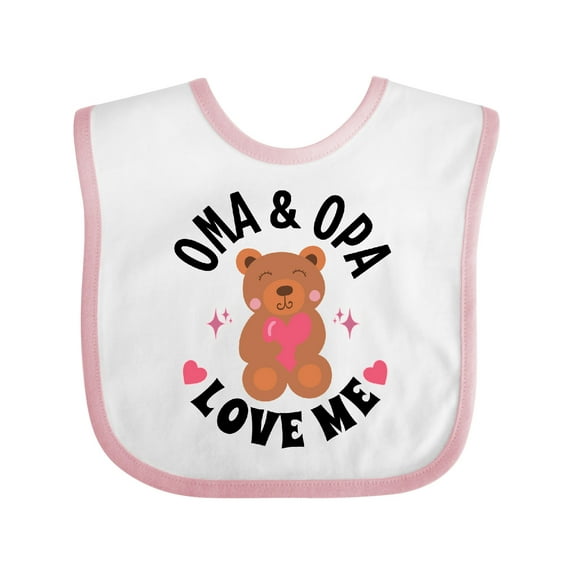 Inktastic Oma and Opa Love Me Grandchild Bear Girls Baby Bib