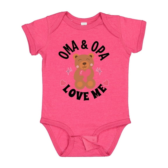Inktastic Oma and Opa Love Me Grandchild Bear Girls Baby Bodysuit