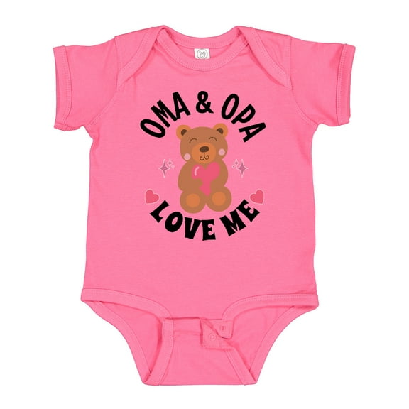 Inktastic Oma and Opa Love Me Grandchild Bear Girls Baby Bodysuit