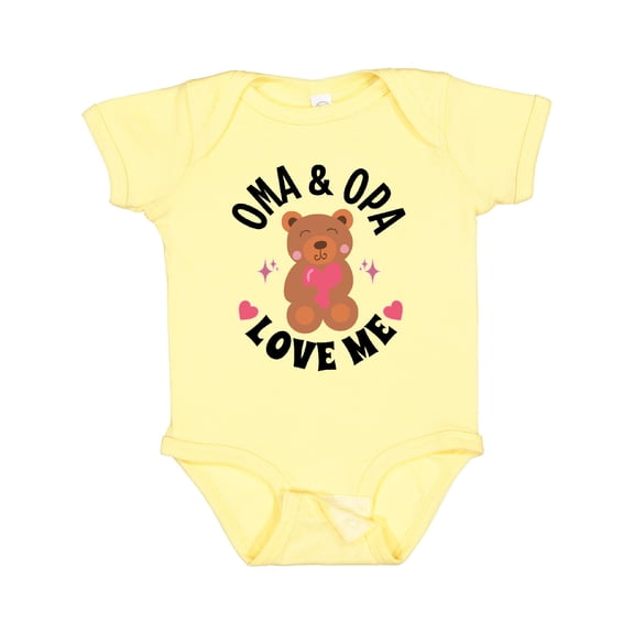 Inktastic Oma and Opa Love Me Grandchild Bear Girls Baby Bodysuit