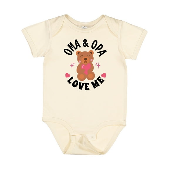 Inktastic Oma and Opa Love Me Grandchild Bear Girls Baby Bodysuit