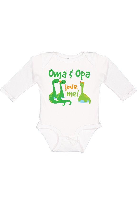 Oma and Opa Love Me Grandchild Boys Long Sleeve Baby Bodysuit