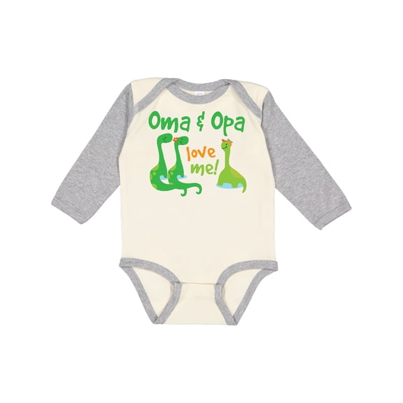 Inktastic Oma and Opa Love Me Grandchild Boys Long Sleeve Baby Bodysuit