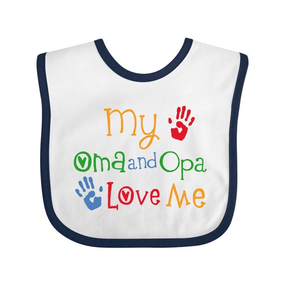 Inktastic Oma and Opa Love Me Grandchild Boys or Girls Baby Bib