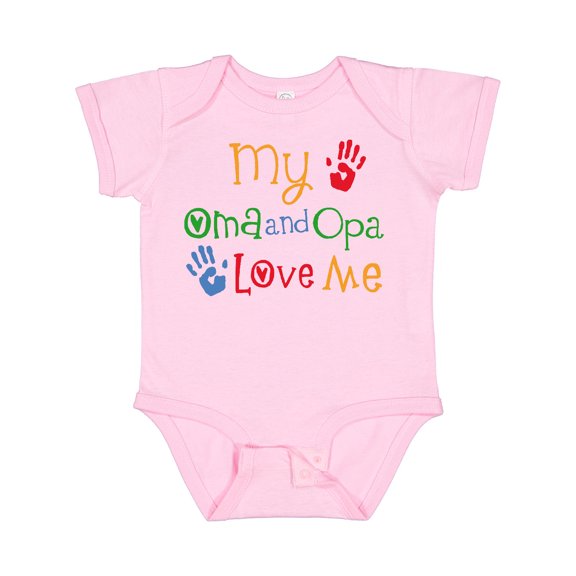 Inktastic Oma and Opa Love Me Grandchild Boys or Girls Baby Bodysuit
