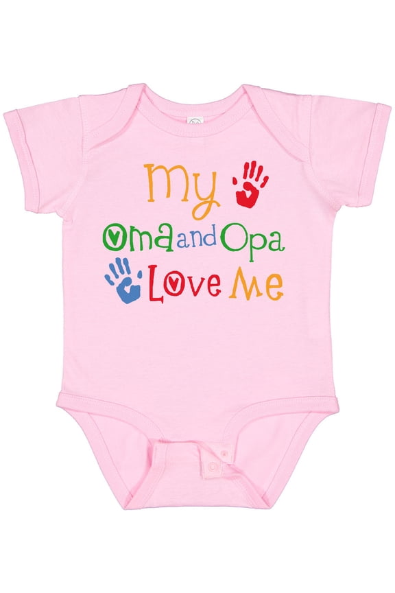 Oma and Opa Love Me Grandchild Boys or Girls Baby Bodysuit