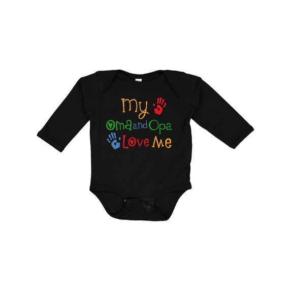 Inktastic Oma and Opa Love Me Grandchild Boys or Girls Long Sleeve Baby Bodysuit