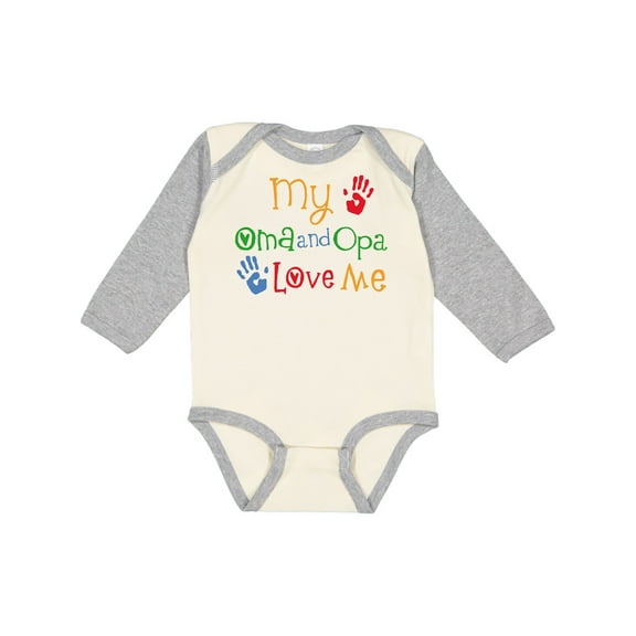 Inktastic Oma and Opa Love Me Grandchild Boys or Girls Long Sleeve Baby Bodysuit