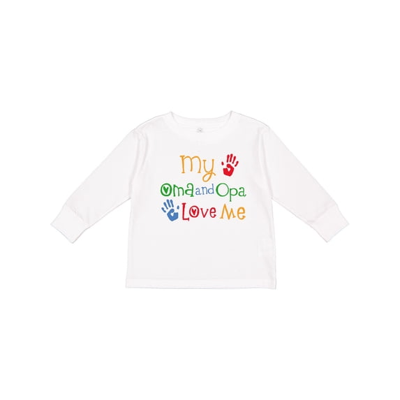 Inktastic Oma and Opa Love Me Grandchild Boys or Girls Long Sleeve Toddler T-Shirt