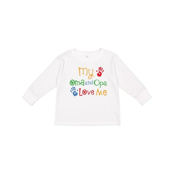 Inktastic Oma and Opa Love Me Grandchild Boys or Girls Long Sleeve Toddler T-Shirt