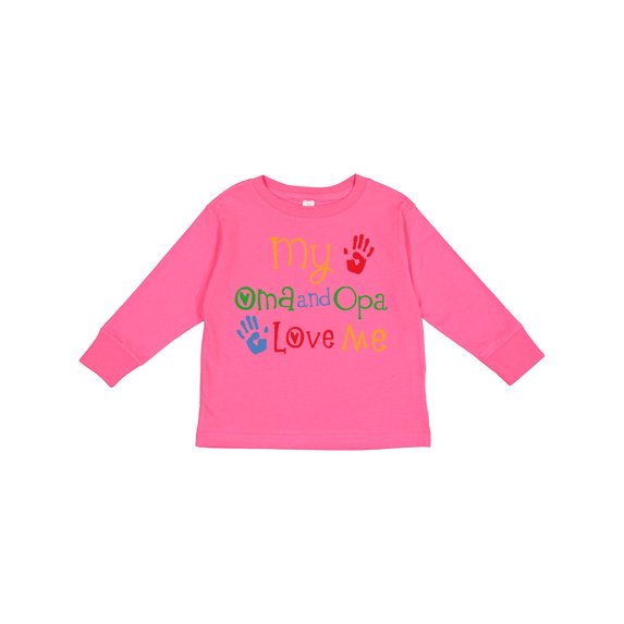 Inktastic Oma and Opa Love Me Grandchild Boys or Girls Long Sleeve Toddler T-Shirt
