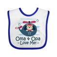 thumbnail image 1 of Inktastic Oma and Opa Love Me Grandson Boys Baby Bib, 1 of 4