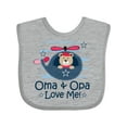 thumbnail image 1 of Inktastic Oma and Opa Love Me Grandson Boys Baby Bib, 1 of 4
