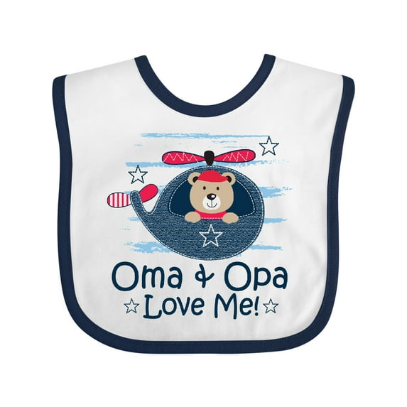 Inktastic Oma and Opa Love Me Grandson Boys Baby Bib