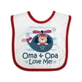 thumbnail image 1 of Inktastic Oma and Opa Love Me Grandson Boys Baby Bib, 1 of 4
