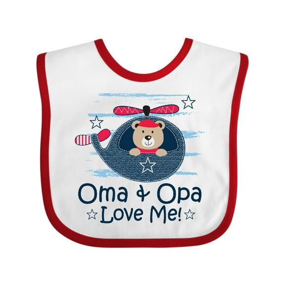 Inktastic Oma and Opa Love Me Grandson Boys Baby Bib