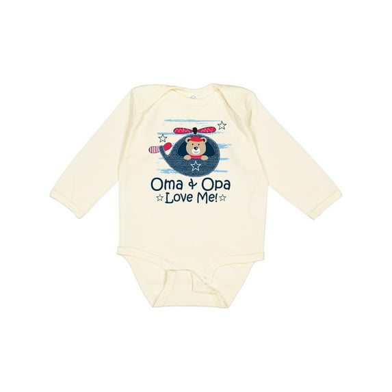 Inktastic Oma and Opa Love Me Grandson Boys Long Sleeve Baby Bodysuit
