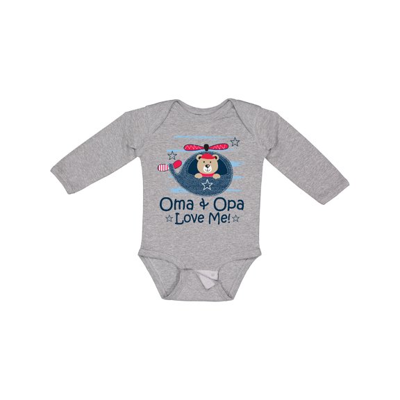 Inktastic Oma and Opa Love Me Grandson Boys Long Sleeve Baby Bodysuit