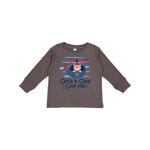 Inktastic Oma and Opa Love Me Grandson Boys Long Sleeve Toddler T-Shirt