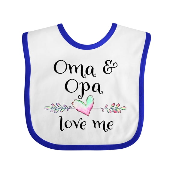 Inktastic Oma and Opa Love Me- Heart Grandchild Boys or Girls Baby Bib