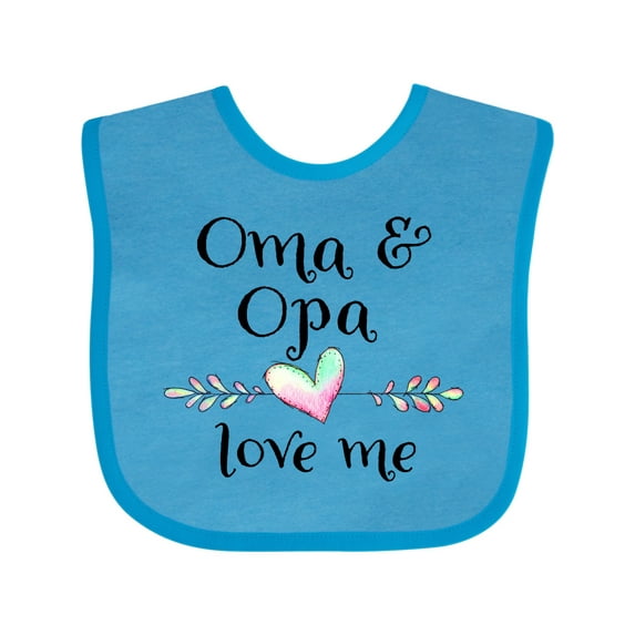 Inktastic Oma and Opa Love Me- Heart Grandchild Boys or Girls Baby Bib