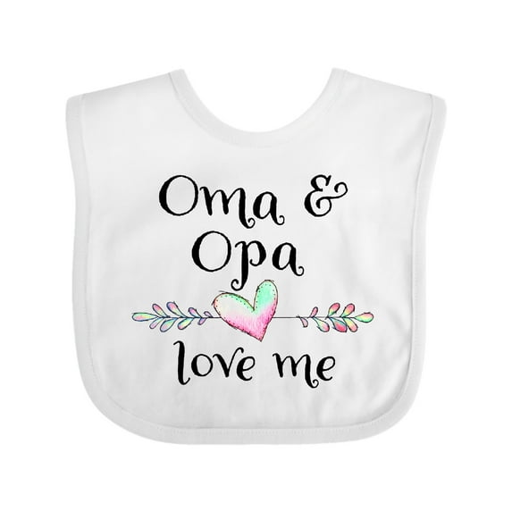 Inktastic Oma and Opa Love Me- Heart Grandchild Boys or Girls Baby Bib