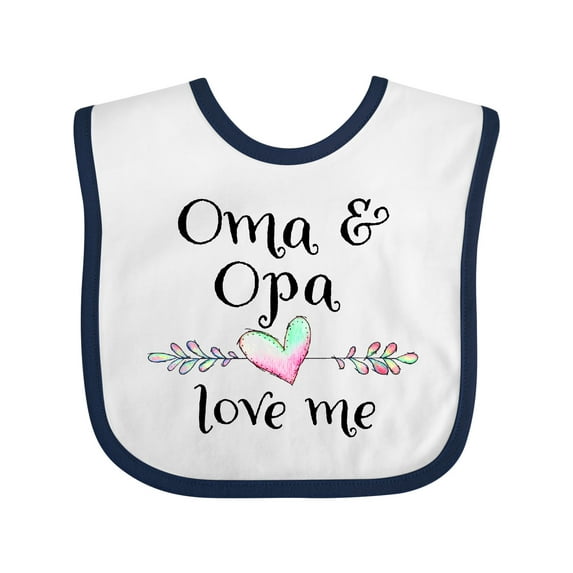 Inktastic Oma and Opa Love Me- Heart Grandchild Boys or Girls Baby Bib