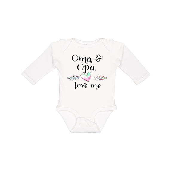 Inktastic Oma and Opa Love Me- Heart Grandchild Boys or Girls Long Sleeve Baby Bodysuit