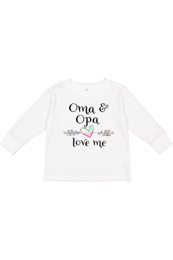 Oma and Opa Love Me- Heart Grandchild Boys or Girls Long Sleeve Toddler T-Shirt