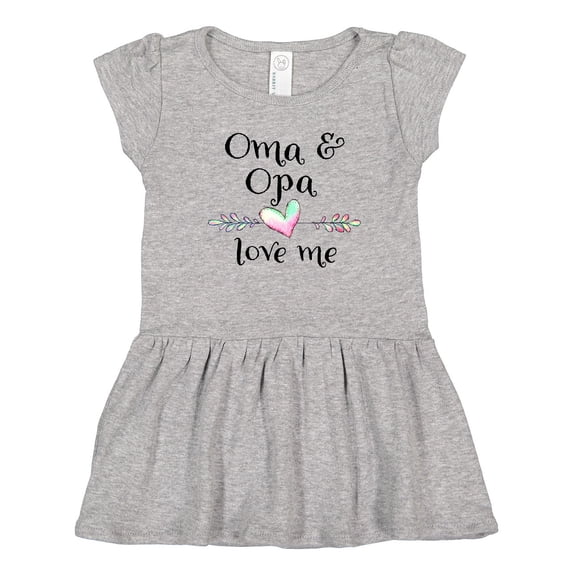 Inktastic Oma and Opa Love Me- Heart Grandchild Girls Toddler Dress