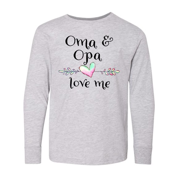 Inktastic Oma and Opa Love Me- Heart Grandchild Long Sleeve Youth T-Shirt