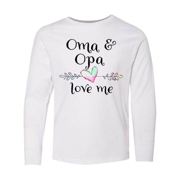 Inktastic Oma and Opa Love Me- Heart Grandchild Long Sleeve Youth T-Shirt