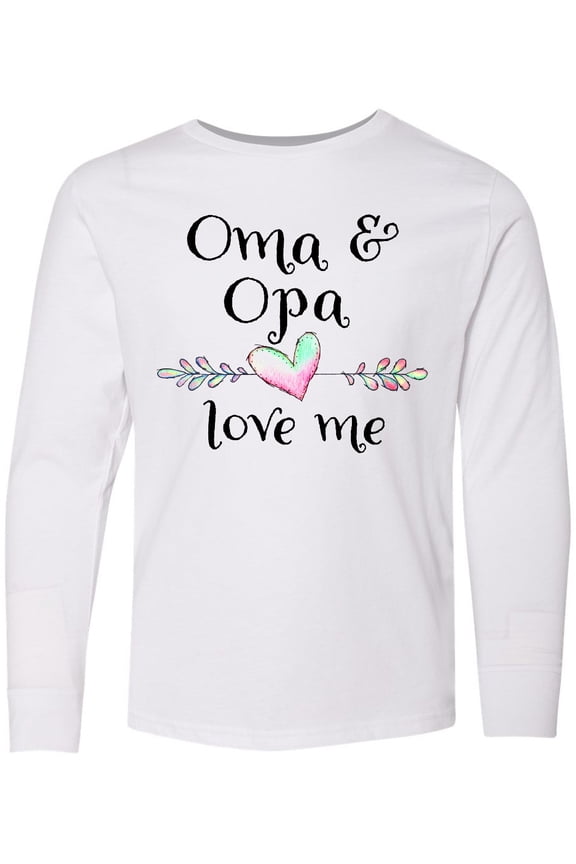 Oma and Opa Love Me- Heart Grandchild Long Sleeve Youth T-Shirt