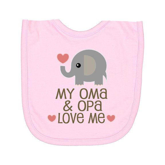 Inktastic Oma and Opa Love Me Newborn Bib