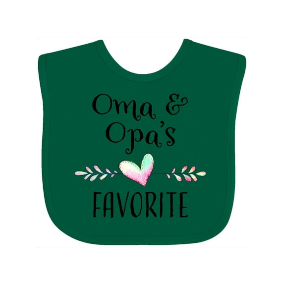 Inktastic Oma and Opa's Favorite- Heart Grandchild Boys or Girls Baby Bib