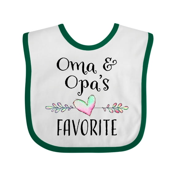 Inktastic Oma and Opa's Favorite- Heart Grandchild Boys or Girls Baby Bib