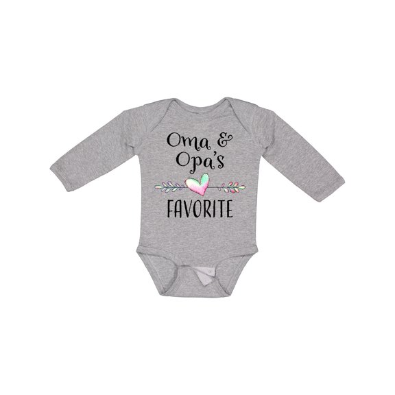 Inktastic Oma and Opa's Favorite- Heart Grandchild Boys or Girls Long Sleeve Baby Bodysuit
