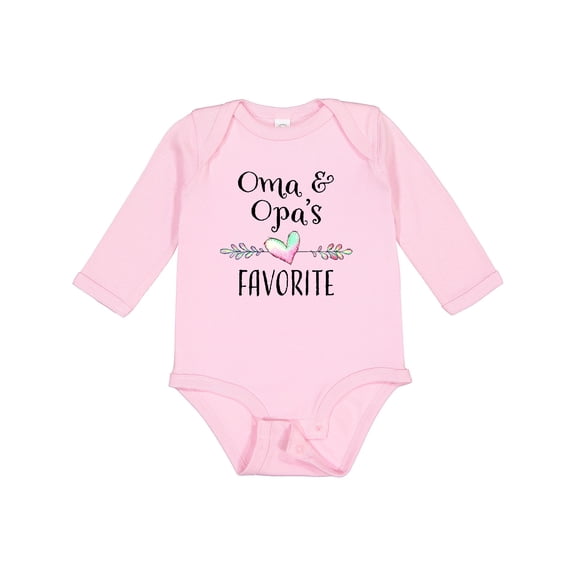 Inktastic Oma and Opa's Favorite- Heart Grandchild Boys or Girls Long Sleeve Baby Bodysuit
