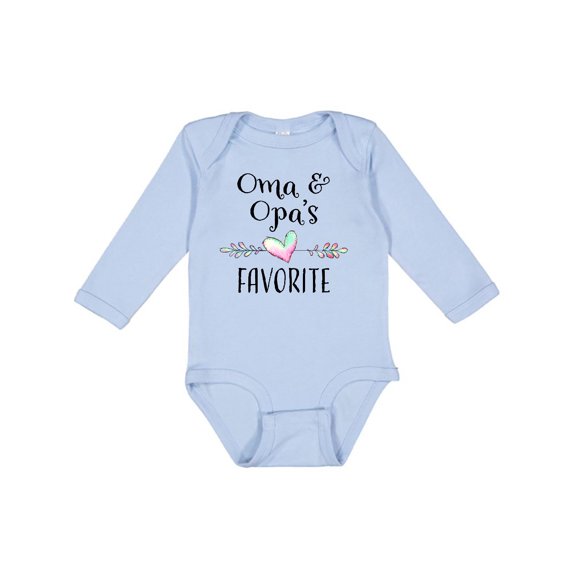 Inktastic Oma and Opa's Favorite- Heart Grandchild Boys or Girls Long Sleeve Baby Bodysuit