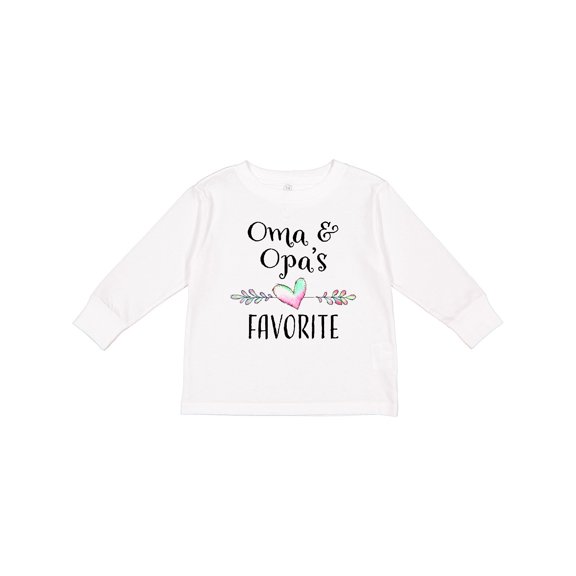 Inktastic Oma and Opa's Favorite- Heart Grandchild Boys or Girls Long Sleeve Toddler T-Shirt
